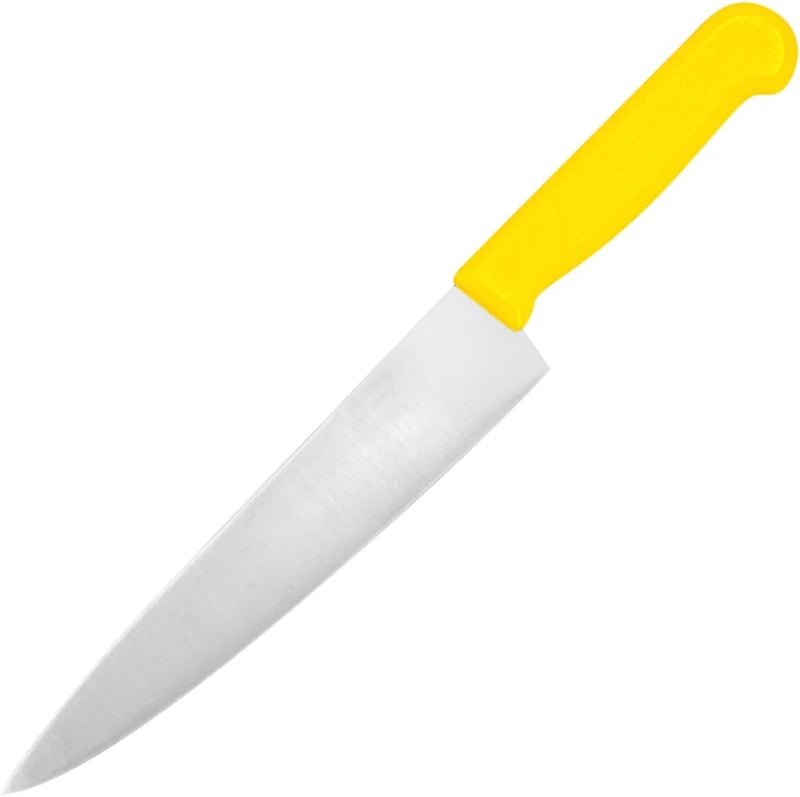 Kitchen Master 8 Inch Stainless Steel Professional Chef Knife with Yellow Handle - Image 1
